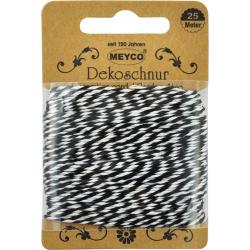 Meyco Decoratie Touw Zwart-Wit Ø2mm x 25m - ø 2mm | Bakkerstouw | Katoen 